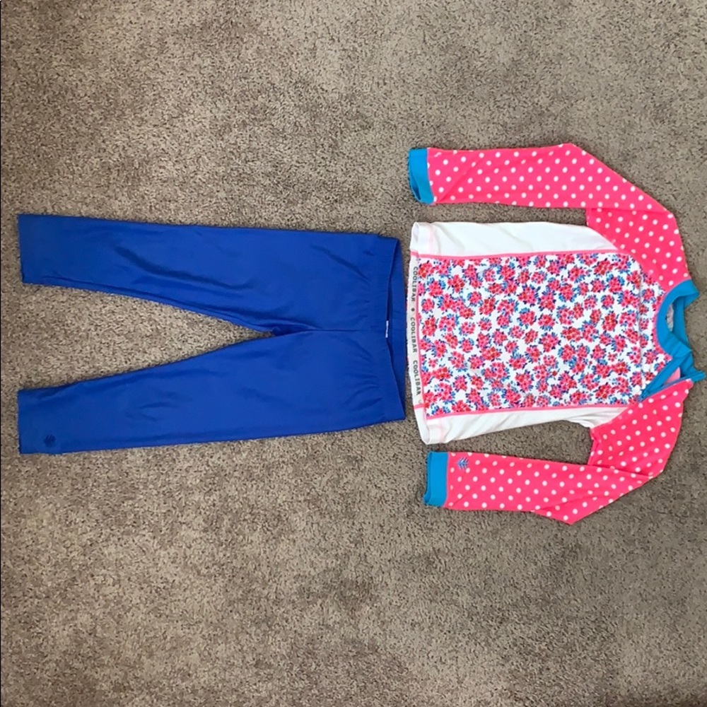 Kids Coolibar rash guard small top xsmall bottoms